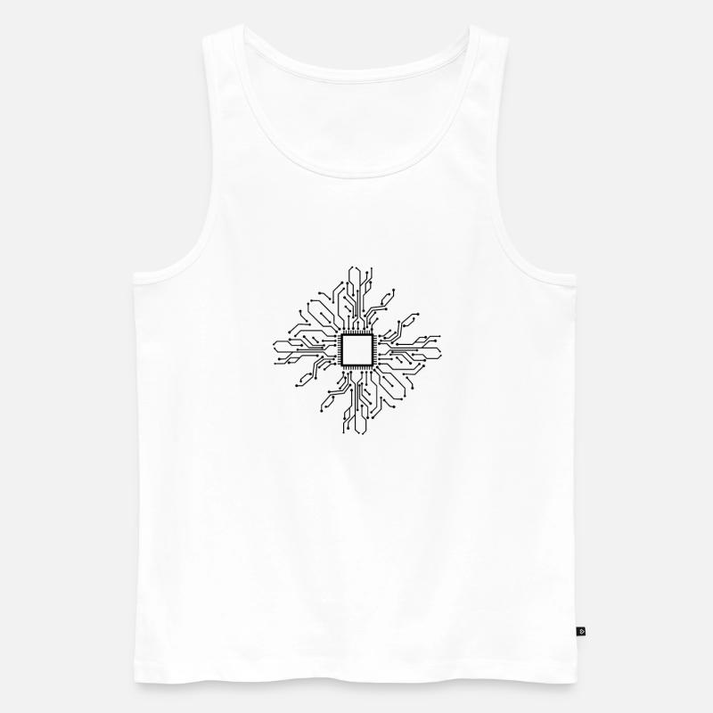 Elektroniker Leiterplatte CPU - Männer Premium Bio Tank Top - Weiß