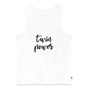 Gemini Twins Brother Sister Spruch - Men's Premium Organic Tank Top - white - Front - Michal (187cm)