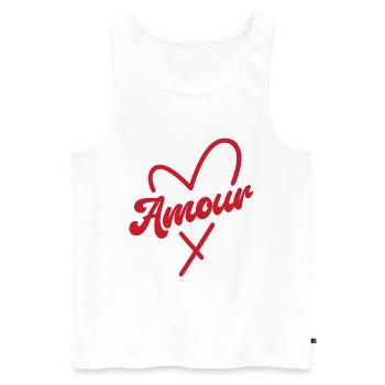 Amour - Men's Premium Organic Tank Top - white - Front - Michal (187cm)