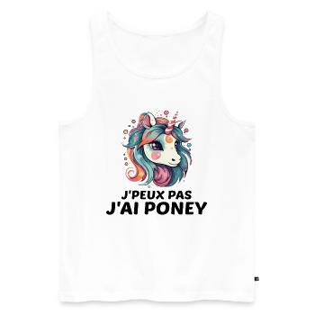 Ich kann nicht, ich habe ein Pony - Männer Premium Bio Tank Top - Weiß - Vorne - Michal (187cm)