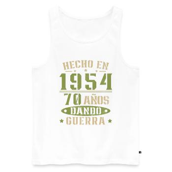 Hergestellt im Jahr 1954 70 Jahre altes Geburtstagsgeschenk - Männer Premium Bio Tank Top - Weiß - Vorne - Michal (187cm)