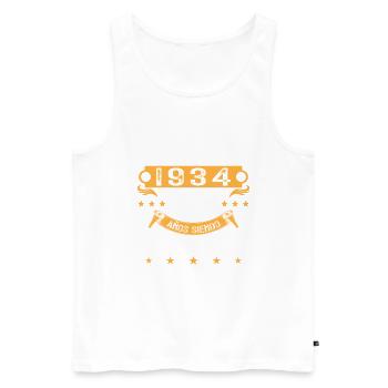 Vinatge 1934 90 Jahre altes Geburtstagsgeschenk - Männer Premium Bio Tank Top - Weiß - Vorne - Michal (187cm)
