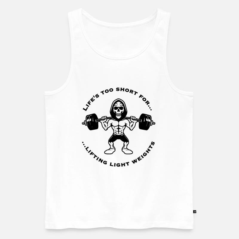 Gym Statement Lifting Heavy Weights - Männer Premium Bio Tank Top - Weiß