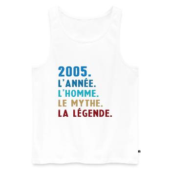 2005 Jahr Mann Mythos Legende - Männer Premium Bio Tank Top - Weiß - Vorne - Michal (187cm)