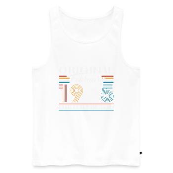 Février 1985 Vintage Anniversaire 1985 Cadeau - Débardeur bio Premium Homme - blanc - Devant - Michal (187cm)