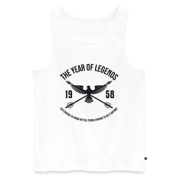 L’Année des Légendes 1958 Vintage Vintage Design - Débardeur bio Premium Homme - blanc - Devant - Michal (187cm)