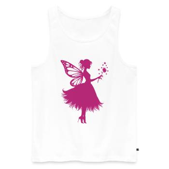 Fée magique avec fleur - Débardeur bio Premium Homme - blanc - Devant - Michal (187cm)
