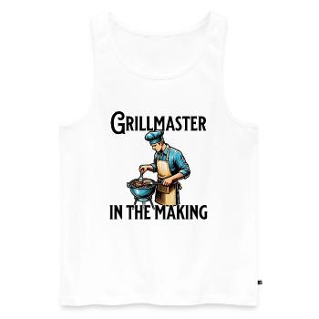 Grillmaster In The Making - Men's Premium Organic Tank Top - white - Front - Michal (187cm)