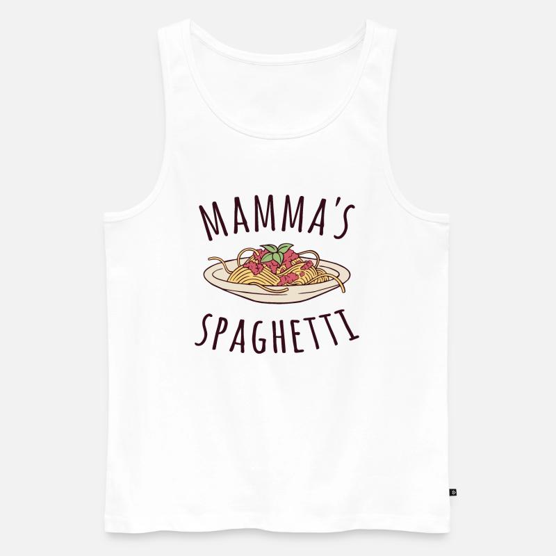 Mamma's Spaghetti - Männer Premium Bio Tank Top - Weiß