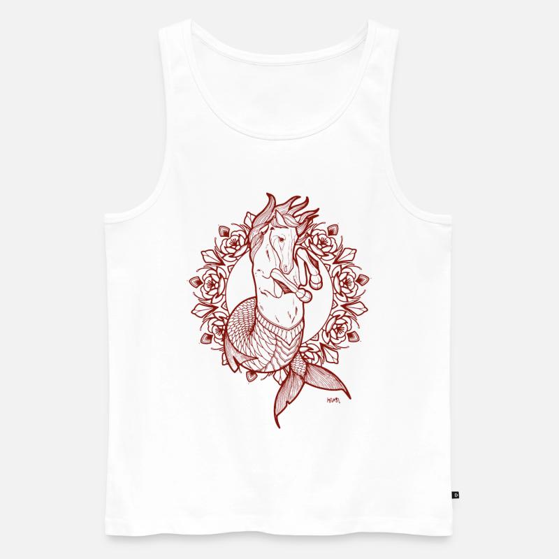 Seepferd - Männer Premium Bio Tank Top - Weiß