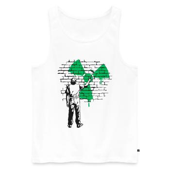Atomkraft Ja bitte, Ja zu Atomenergie - Männer Premium Bio Tank Top - Weiß - Vorne - Michal (187cm)
