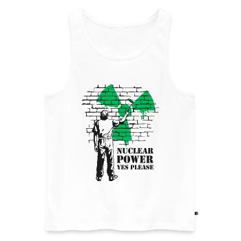 Atomkraft Ja bitte, Ja zu Atomenergie - Männer Premium Bio Tank Top - Weiß - Vorne - Michal (187cm)