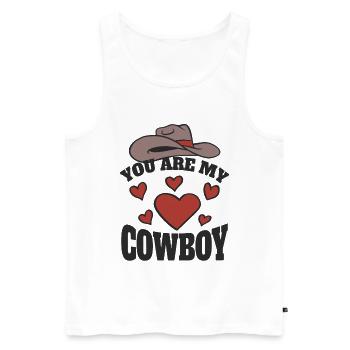 You are my Cowboy - Men's Premium Organic Tank Top - white - Front - AI Model Male 178 light (178cm)