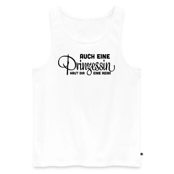 Auch eine Prinzessin haut dir eine rein! - Männer Premium Bio Tank Top - Weiß - Vorne - AI Model Male 178 light (178cm)