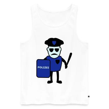 Policeman avec matraque - Débardeur bio Premium Homme - blanc - Devant - AI Model Male 178 light (178cm)