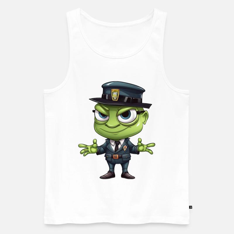 Grasshopper Polizei - Männer Premium Bio Tank Top - Weiß