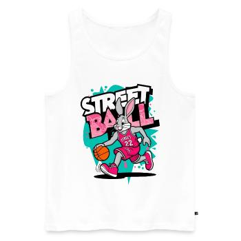 Basketball Hase - Männer Premium Bio Tank Top - Weiß - Vorne - Michal (187cm)