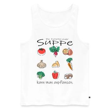 Gemüse Suppe - Männer Premium Bio Tank Top - Weiß - Vorne - AI Model Male 178 light (178cm)