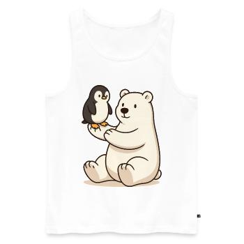 The friendship between polar bear and penguin - Men's Premium Organic Tank Top - white - Front - Michal (187cm)