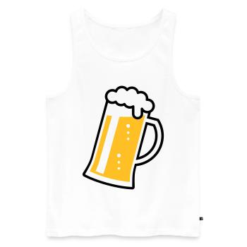 Maßkrug (bière / chope / verre à bière / R /// 2C) - Débardeur bio Premium Homme - blanc - Devant - AI Model Male 178 light (178cm)
