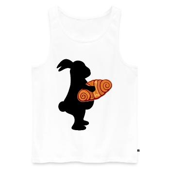Osterhase Hase Franzbrötchen - Männer Premium Bio Tank Top - Weiß - Vorne - Michal (187cm)