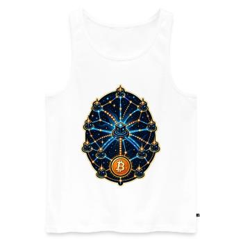 Réseau de cartes stellaires de nœuds de routage - Débardeur bio Premium Homme - blanc - Devant - Michal (187cm)