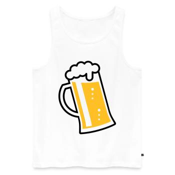 Maßkrug (bière / mug à bière / verre à bière / R /\/ 2C) - Débardeur bio Premium Homme - blanc - Devant - Michal (187cm)