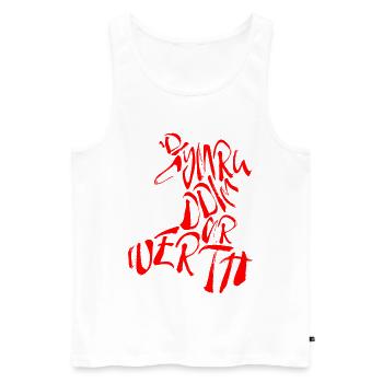'Di Cymru Ddim Ar Werth - Männer Premium Bio Tank Top - Weiß - Vorne - Michal (187cm)