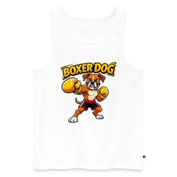 Design drôle de chien boxeur boxeur (design original) - Débardeur bio Premium Homme - blanc - Devant - Michal (187cm)