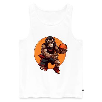 Basketballer Chimpanzee - Men's Premium Organic Tank Top - white - Front - Michal (187cm)