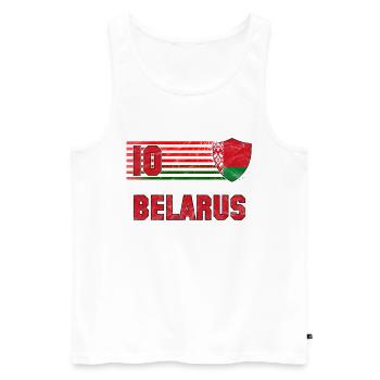 Weißrussland Fußball Mannschaft - Männer Premium Bio Tank Top - Weiß - Vorne - AI Model Male 178 light (178cm)