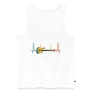 Bass Guitar Heartbeat - Gift for Bassists - Men's Premium Organic Tank Top - white - Front - AI Model Male 178 light (178cm)