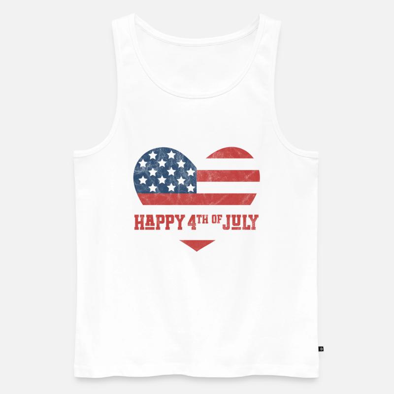 Frohen 4. Juli - Männer Premium Bio Tank Top - Weiß