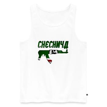 Chechnya AK 47 chechen fighter - Men's Premium Organic Tank Top - white - Front - Michal (187cm)