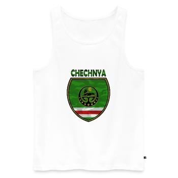 Chechnya Flag, Proud Chechen Flag - Männer Premium Bio Tank Top - Weiß - Vorne - AI Model Male 178 light (178cm)