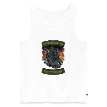 Bundeswehr STOLZ Beruf Soldat Soldaten Geschenk - Männer Premium Bio Tank Top - Weiß - Vorne - AI Model Male 178 light (178cm)