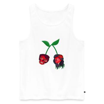 Fun Rockabilly Rock and Roll Rock and Roll Rock and Roll - Débardeur bio Premium Homme - blanc - Devant - Michal (187cm)