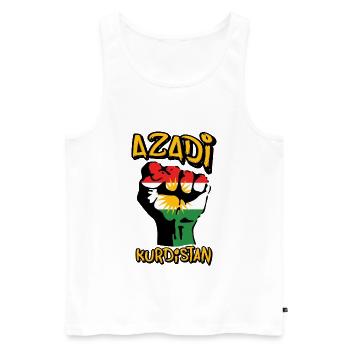 Kurdistan Fist Flag, Azadi Kurdistan - Männer Premium Bio Tank Top - Weiß - Vorne - AI Model Male 178 light (178cm)
