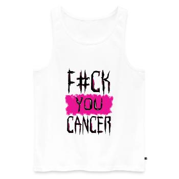 Cancer Fighter. Putain de cancer. Cancer gratuit - Débardeur bio Premium Homme - blanc - Devant - Michal (187cm)