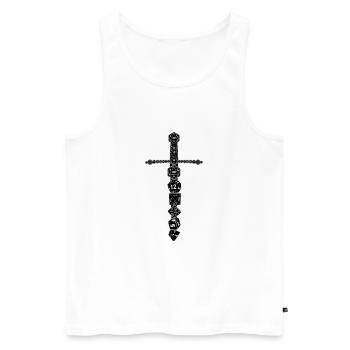 RPG D20 Cube Dice Dice Magic Sword Black - Men's Premium Organic Tank Top - white - Front - Michal (187cm)