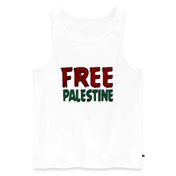 Palestine libre, Gaza libre, drapeau de la Palestine, Gaza - Débardeur bio Premium Homme - blanc - Devant - AI Model Male 178 light (178cm)