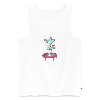 KINDER TRAMPOLIN EINHORN UNICORN Fitness Turnen - Männer Premium Bio Tank Top - Weiß - Vorne - AI Model Male 178 light (178cm)