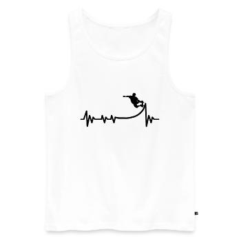 Heartbeat Skater Skateboard Skate pipe - Men's Premium Organic Tank Top - white - Front - Michal (187cm)