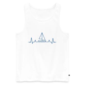 HEARTBEAT sailing sailor ship yacht boat blue - Men's Premium Organic Tank Top - white - Front - Michal (187cm)