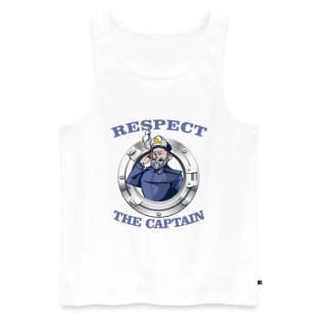 Sailing sail sailor ship yacht CAPTAIN sailboat - Men's Premium Organic Tank Top - white - Front - Michal (187cm)