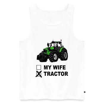 Traktor - Schlepper - Landwirt - Bauer - Männer Premium Bio Tank Top - Weiß - Vorne - Michal (187cm)