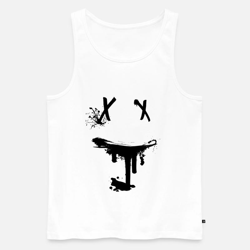 Evil laughing face gift idea - Men's Premium Organic Tank Top - white