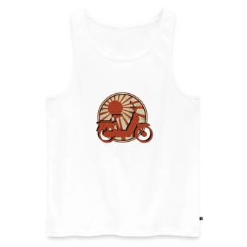 Mofa Tshirt Mofaroller Moped Mofafahrer Mofas - Männer Premium Bio Tank Top - Weiß - Vorne - AI Model Male 178 light (178cm)