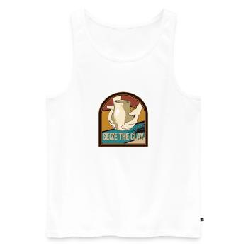 Töpfern Töpferscheibe Töpfer Handarbeit Töpfern - Männer Premium Bio Tank Top - Weiß - Vorne - AI Model Male 178 light (178cm)