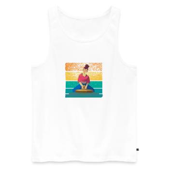 Pottery potters wheel potter handmade vintage - Men's Premium Organic Tank Top - white - Front - AI Model Male 178 light (178cm)